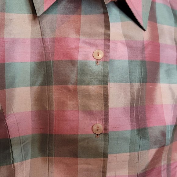 Travis Ayers Polyester Suit 3 Piece Jacket Pants Silk Sleeveless Blouse Size 10 - Picture 6 of 16